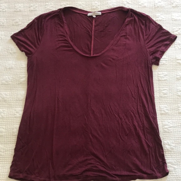 7 For All Mankind burgundy short sleeve tee - Picture 1 of 1